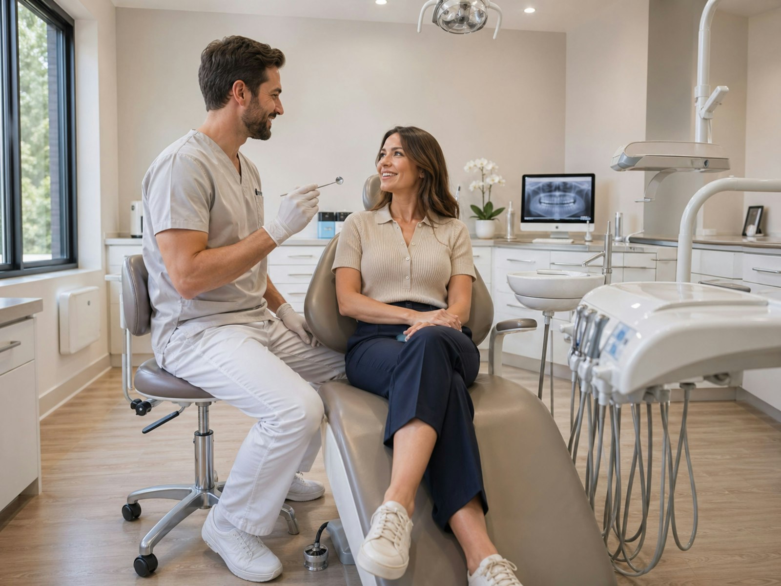 Dr. Kapoor talking a patient through their treatment plan